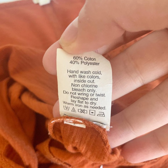 J. Crew Orange Crochet Knit Half Sleeve Scoop Neck Top Women's Size Small S - Picture 7 of 8